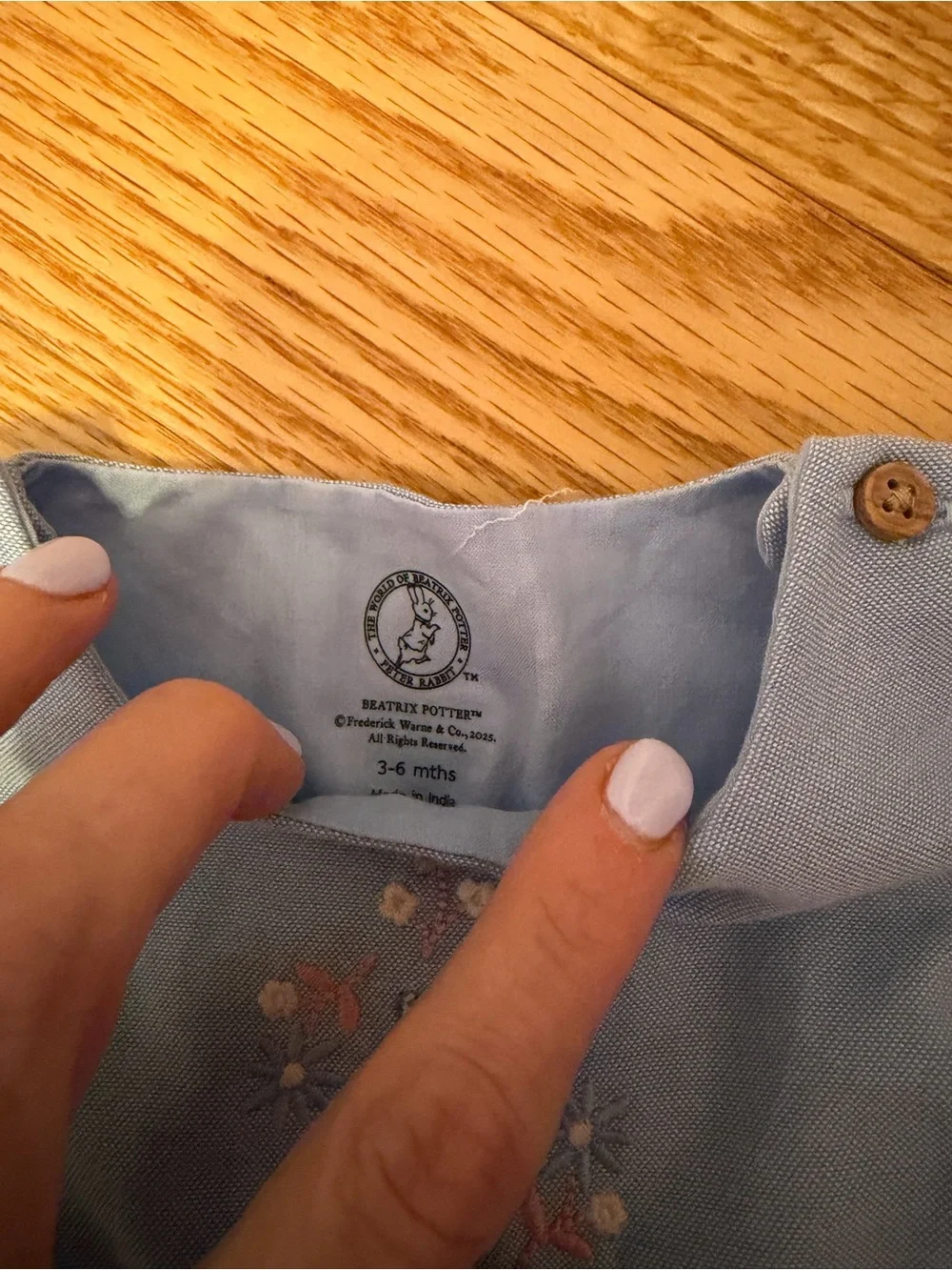 Marks & Spencer Light Blue Embroidered Bunny Sundress - Picture 2 of 3